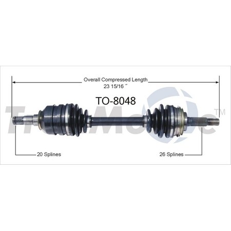 Surtrack Axle Cv Axle Shaft, To-8048 TO-8048